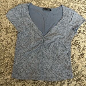 Brandy Melville Light Blue V-Neck Tee
